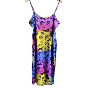 Adore It Women's Sleeveless Colorful Butterfly Maxi Dress Size 1X Stretch Beach